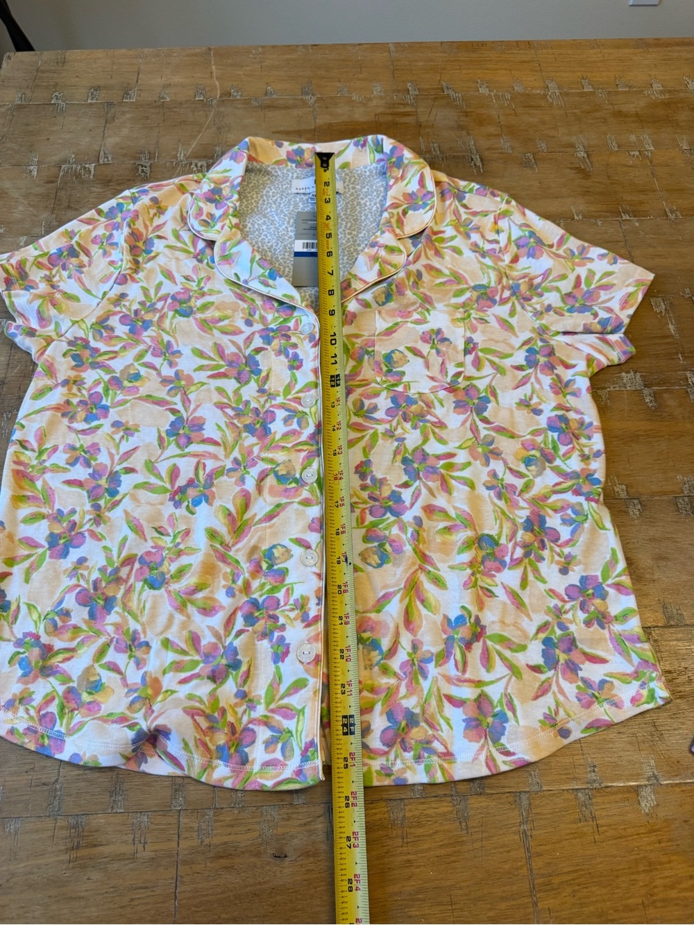 Karen Neuburger Floral Cotton Pajama Set in Pink, Green & Yellow - Picture 8 of 15